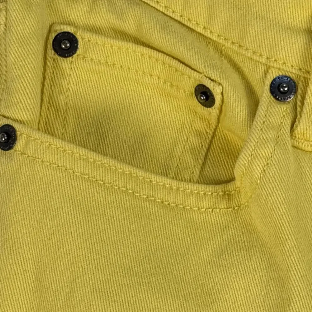 LRL Lauren Jeans Co Ralph Lauren Classic Straight Cropped Jean Sz 2 Yellow Denim